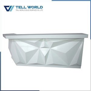 Luxury Engineered Stone White L Shaped Led Lighting Bar Counter Solid Surface Commercial Bar Top