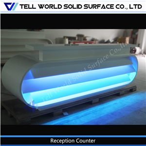 Manmade Acrylic Stone Led Reception Counter Hot Sale Style