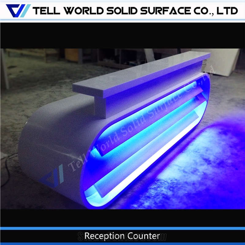 Manmade Acrylic Stone Led Reception Counter Hot Sale Style