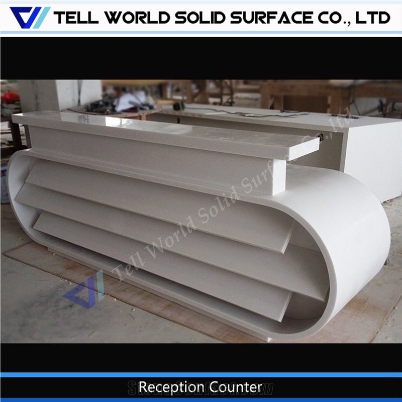 Manmade Acrylic Stone Led Reception Counter Hot Sale Style