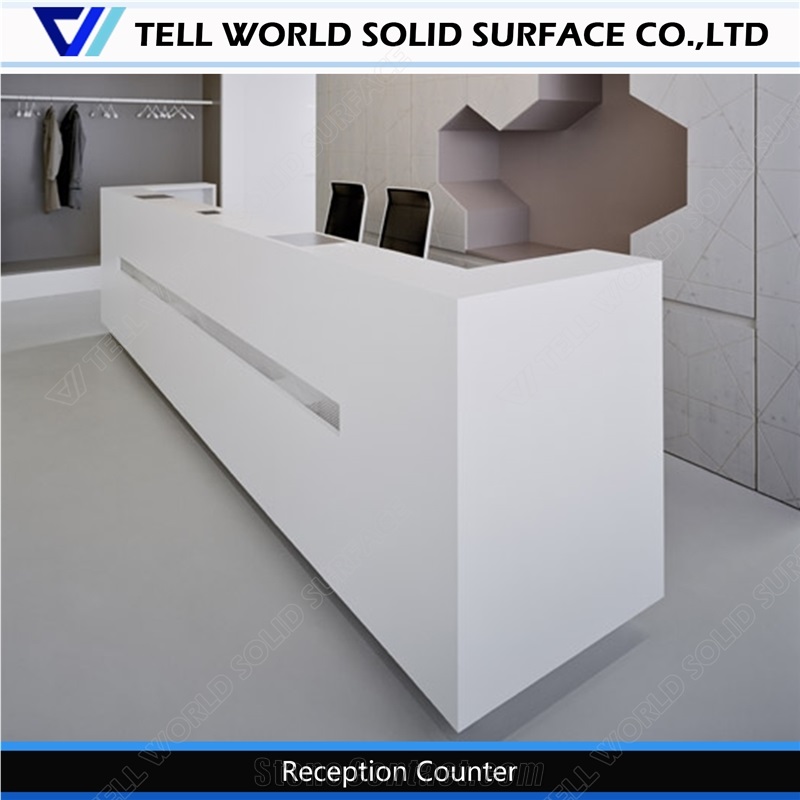 Manmade Acrylic Stone Unique Reception Counter Hot Sale