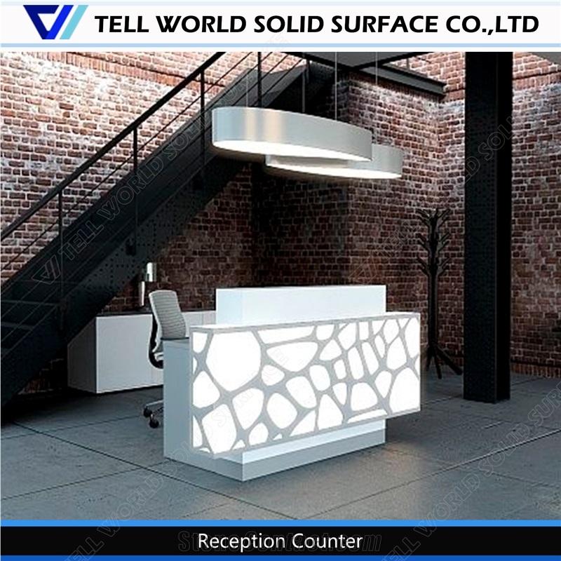 Manmade Acrylic Stone Unique Reception Counter Hot Sale
