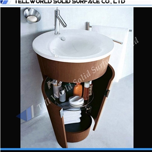 Modern Acrylic Solid Surface Bathroom Vanity Bathroom Sinks Handmade Wash Basin