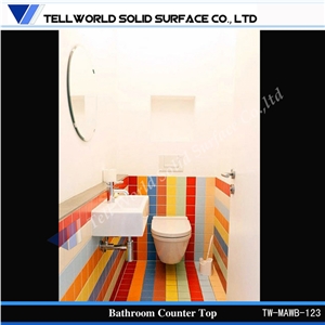 Modern Acrylic Solid Surface Bathroom Vanity Bathroom Sinks Handmade Wash Basin