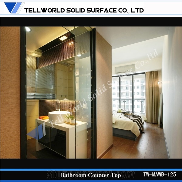 Modern Acrylic Solid Surface Bathroom Vanity Bathroom Sinks Handmade Wash Basin