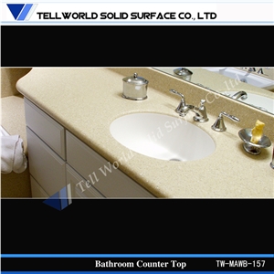 Modern Design Acrylic Solid Surface Integral Bathroom Sink Artificial Stone Wash Basin
