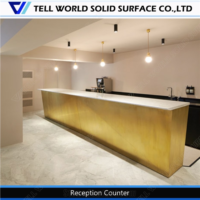 Modern European Style Artificial Stone Reception Desk Hot Sale Clinic and Salon Reception Table