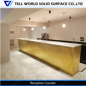 Modern European Style Artificial Stone Reception Desk Hot Sale Clinic and Salon Reception Table