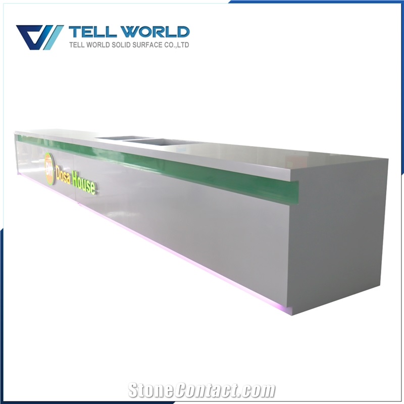 Modern Reception Counter Design Beauty Salon Logo Service Reception