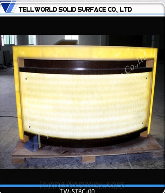 Nonopaque Artificial Stone Solid Surface Customzied Information Counter