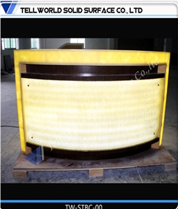 Nonopaque Artificial Stone Solid Surface Customzied Information Counter