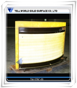 Nonopaque Artificial Stone Solid Surface Customzied Information Counter