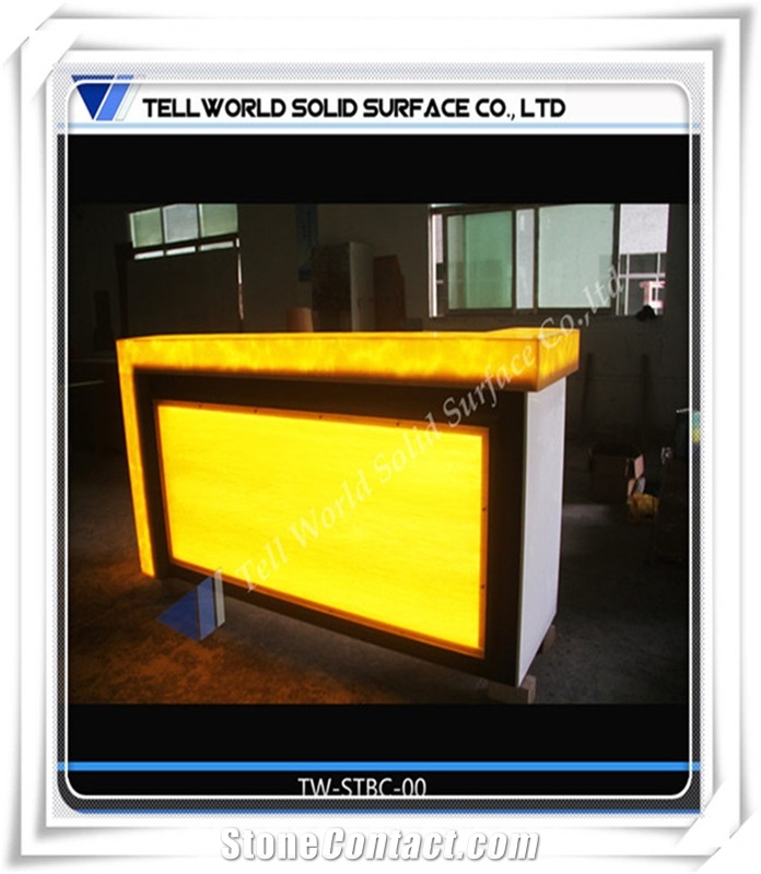 Nonopaque Artificial Stone Solid Surface Customzied Information Counter