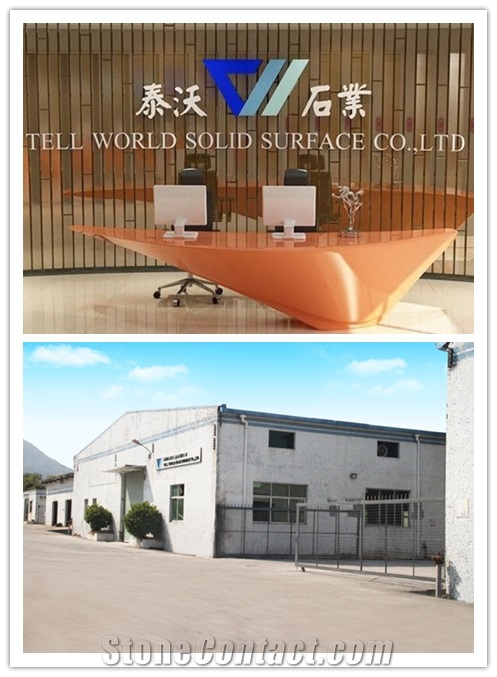 Nonopaque Artificial Stone Solid Surface Customzied Information Counter