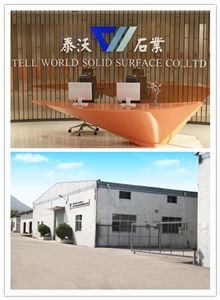 Nonopaque Artificial Stone Solid Surface Customzied Information Counter