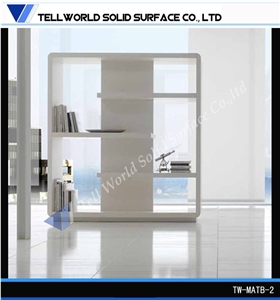 Pure White Acrylic/Modified Acrylic H Shape Home Decorative Shelf