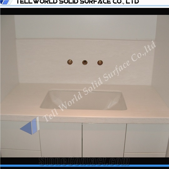 Rectangular Artificial Stone Wash Basin Acrylic Solid Surface Vanity Bathroom