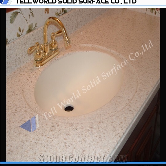 Rectangular Artificial Stone Wash Basin Acrylic Solid Surface Vanity Bathroom