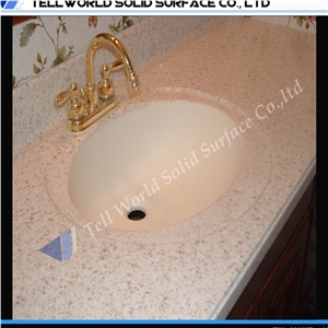 Rectangular Artificial Stone Wash Basin Acrylic Solid Surface Vanity Bathroom