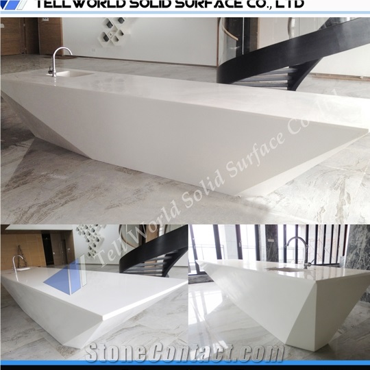 Round Design Artificial Stone Basin Bathroom Sink for Hotel