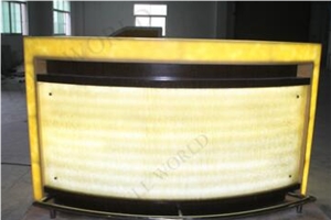 White Glossy Acrylic Solid Surface Bar Counter