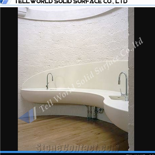 Wholesale Custom Made Solid Surface Double Bathroom Sink