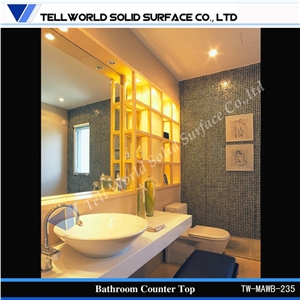 Wholesale Custom Made Solid Surface Double Bathroom Sink
