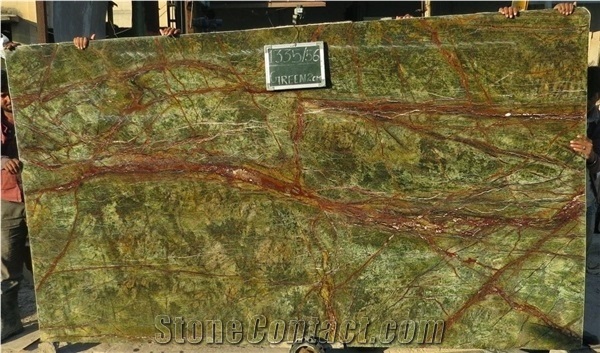 Rainforest Green Marble Slabs & Tiles, India Green Marble