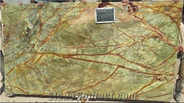 Rainforest Green Marble Slabs & Tiles, India Green Marble