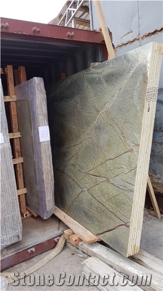Rainforest Green Marble Slabs & Tiles, India Green Marble