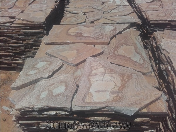 Karystos Brown Slate Irregular Flagstones Tile
