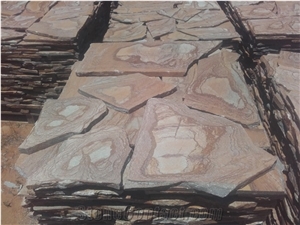 Karystos Brown Slate Irregular Flagstones Tile