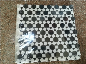 New Style Mosaic Tile Hexagon Mosaci and Square Mosaic , Football Pattern Flower Pattern Mosaic Tile Naro Marquino and China White Marble