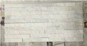Pure White Quartzite Split Face Culture Stone Ledge Stone White Quartzite 60x15x1-2cm Stacked Stone Veneer for Wall Cladding Panel for Stone Wall Decor