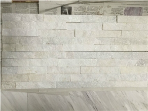 Pure White Quartzite Split Face Culture Stone Ledge Stone White Quartzite 60x15x1-2cm Stacked Stone Veneer for Wall Cladding Panel for Stone Wall Decor