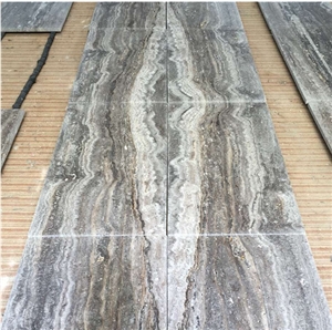 12"X24" Honed Gray Travertine Outdoor Floor Tile Black Travertine Paver