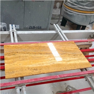 China Wholesale Iran Yellow Color Travertine Tumbled Yellow Travertine