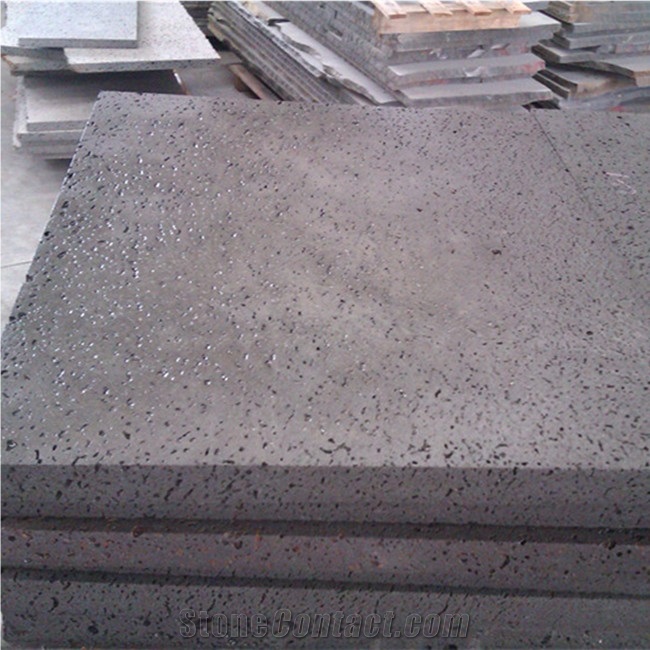 Hainan Grey Basalt Lavastone Flooring Tiles Grey Basalt Lava Stone Wall Covering Tile