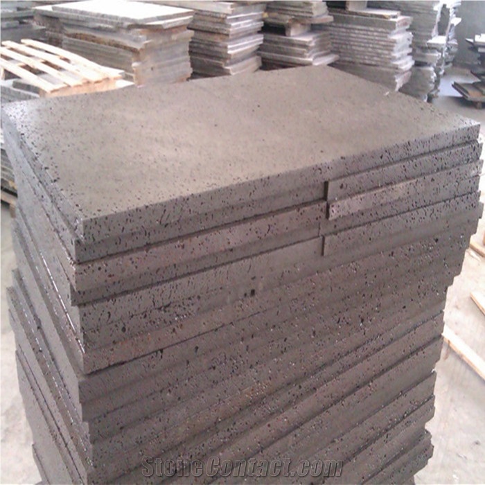 Hainan Grey Basalt Lavastone Flooring Tiles Grey Basalt Lava Stone Wall Covering Tile