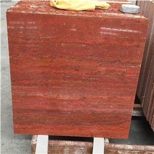 Hot Sale 60x60cm Polished Iran Red Travertine Floor Tile