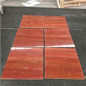 Hot Sale 60x60cm Polished Iran Red Travertine Floor Tile