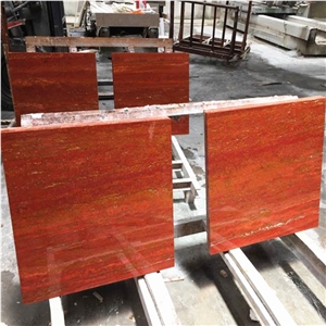 Hot Sale 60x60cm Polished Iran Red Travertine Floor Tile