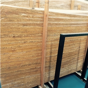 Iran Gold Yellow Travertine Persian Gold Travertine Vein Cut Slab