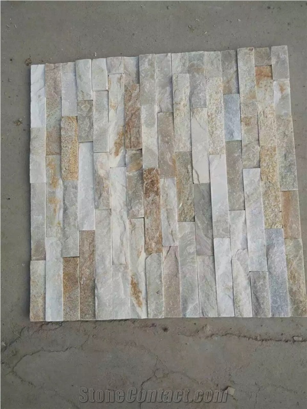 Beige Slate Culture Stone, Wall Cladding, Thin Stone Veneer, Flexible Stone Veneer, Ledge Stone