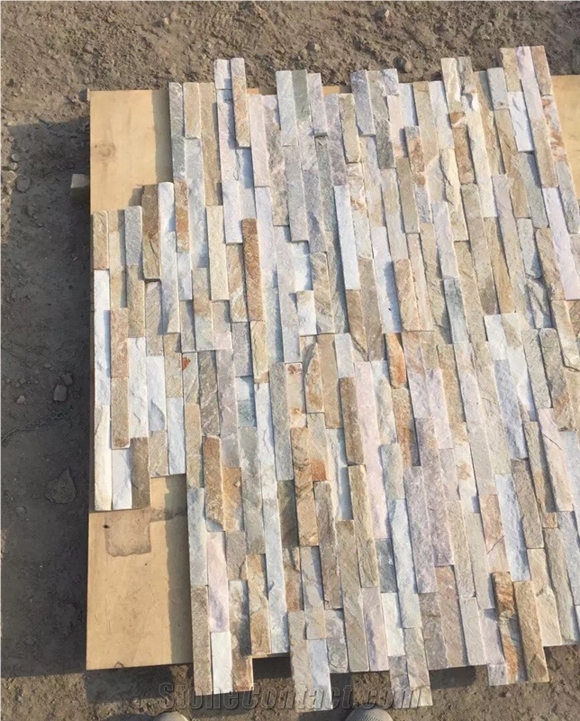 Beige Slate Culture Stone, Wall Cladding, Thin Stone Veneer, Flexible Stone Veneer, Ledge Stone