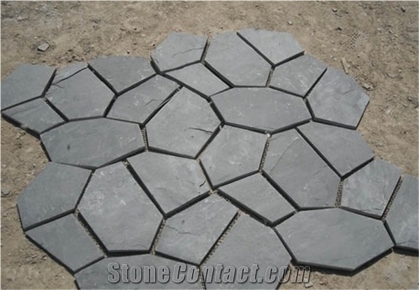 Black Slate Flagstone, Random Flagstones, Flagstone Road Paving, Flagstone Courtyard, Flag Stone Wall , Flagestone Walkway Pavers