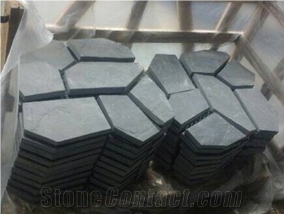 Black Slate Flagstone, Random Flagstones, Flagstone Road Paving, Flagstone Courtyard, Flag Stone Wall , Flagestone Walkway Pavers