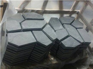 Black Slate Flagstone, Random Flagstones, Flagstone Road Paving, Flagstone Courtyard, Flag Stone Wall , Flagestone Walkway Pavers