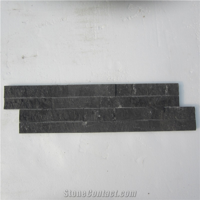 Black Travertine Stone Wall Cladding/Ledge Stone/Thin Stone Veneer/Feature Wall/Split Face Culture Stone/Manufactured Stone Veneer/Stone Wall Decor