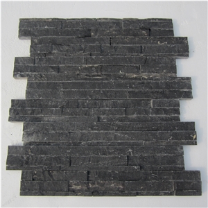 Black Travertine Stone Wall Cladding/Ledge Stone/Thin Stone Veneer/Feature Wall/Split Face Culture Stone/Manufactured Stone Veneer/Stone Wall Decor
